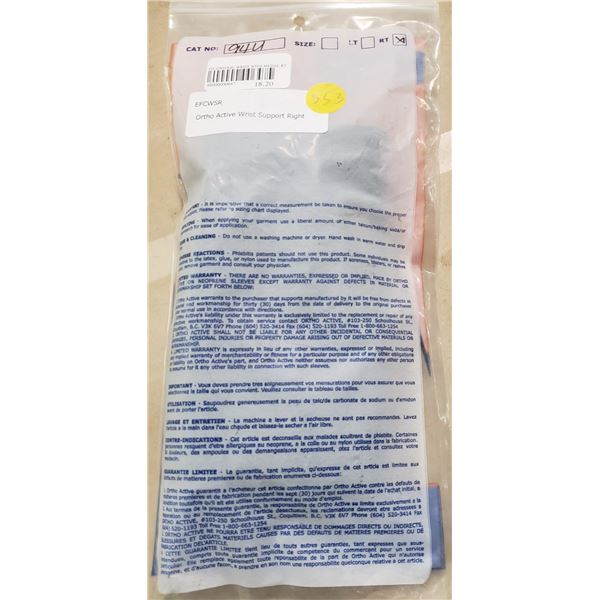 Ortho Active Wrist Support Right SRP $18.20