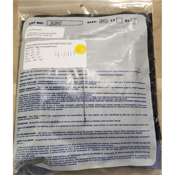 Ortho Active Lumbo Sacral Back Support Duo-Adj Straps XXL