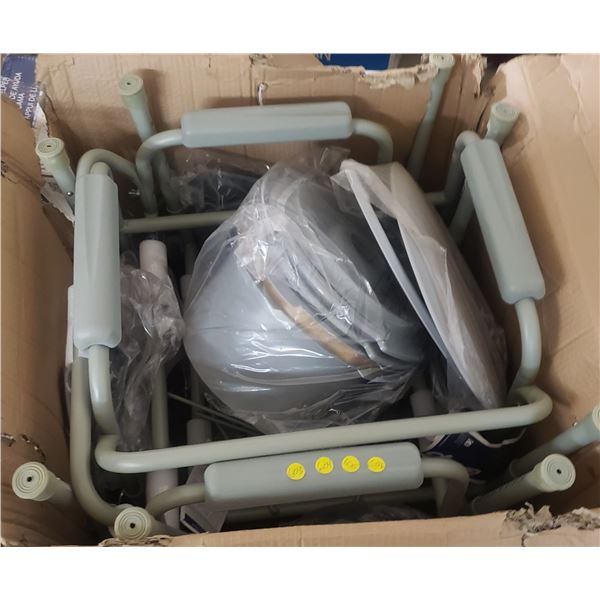 Deluxe All-in-One Welded Steel Commode with Plastic Armrests SRP $199.00(there is a case of 4 in pic