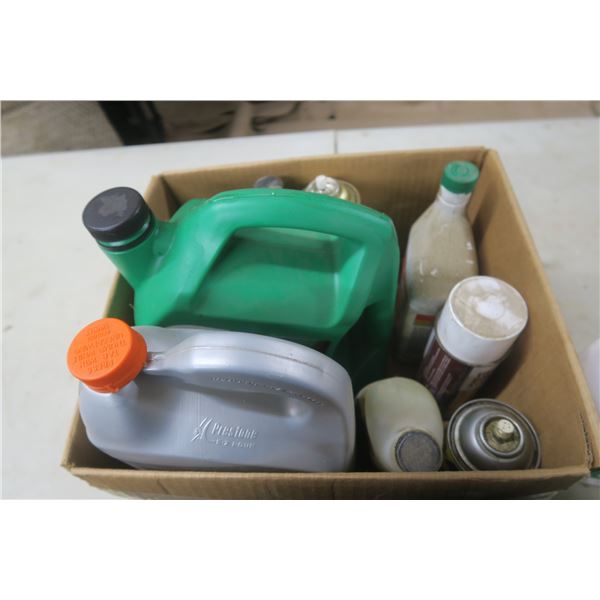 Box of Misc. Automotive Fluids