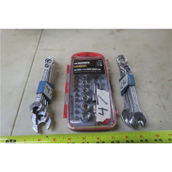 Small Socket Set & 2 Wrench Sets (Metric and SAE)