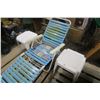 Image 3 : Lawn Chair Lounger and 2 Side Tables