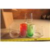 Image 1 : Box of Misc. Glasses, Olympic Wine Glasses, 6 Short Glasses & 6 Colored Glasses
