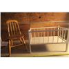 Image 1 : Vintgae Doll Crib & Childrens Chair