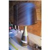 Image 5 : 2 Wooden Table Lamps w/ Woodgrain Shades (Some Damage)