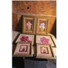 Image 1 : 6 Floral Wal Hangings 19X13 16" Square and 12" Square