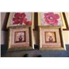 Image 2 : 6 Floral Wal Hangings 19X13 16" Square and 12" Square