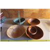 Basket and Wooden Bowls