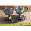Carnival Glass Creamer & Sugar Bowl