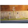 Image 1 : Decanter, 6 Glasses, And Matching Salt and Pepper Shakers