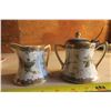 Image 12 : Teacup and Antique Creamer & Sugar Bowl