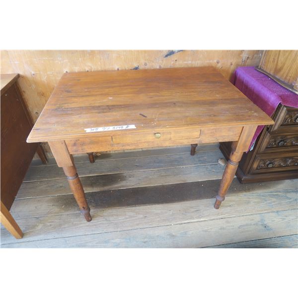 Antique Wood Table W/ Drawer 29 X 41.5 X 30