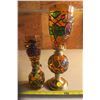 Image 1 : 2 Stained Glass Style Coal Oil Lamps