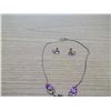 Image 2 : Costume Jewelry Necklace and Earrings pink stone