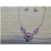Image 3 : Costume Jewelry Necklace and Earrings pink stone