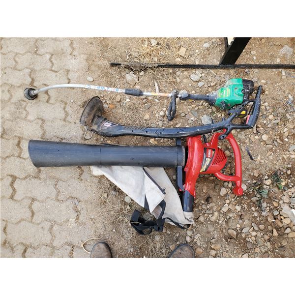 2 WEEDEATERS (FOR PARTS OR REPAIR) + LEAF BLOWER