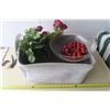 Image 1 : Artificial Flowers w/ Vases in Basket