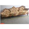 Image 2 : Antique Flower Pattern Couch (Has Some Wear and Tear on the Fabric but the Wood Is Fantastic Looking