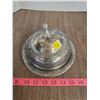 Image 1 : VICTORIAN SILVER PLATED BUTTER DISH GLASS INSERT -BIRD ON COVER