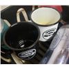 Image 2 : household lot dishrack, tumbler, enamel mugs