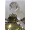 Image 14 : Antique Hanging Oil Lamp, Milk Glass Shade, Chimney Intact.  Adjustable Height