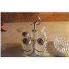 Image 5 : Glass Cruet Set, Cristal Vase, and Bowl