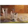 Image 8 : Glass Cruet Set, Cristal Vase, and Bowl