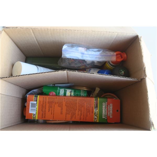 Box of Insect Sprays and Sunscreen