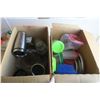 Image 1 : Box of Glasses & Box of Food Storage Containers