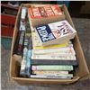Image 1 : box full of books, book lot mostly fiction with few kids books