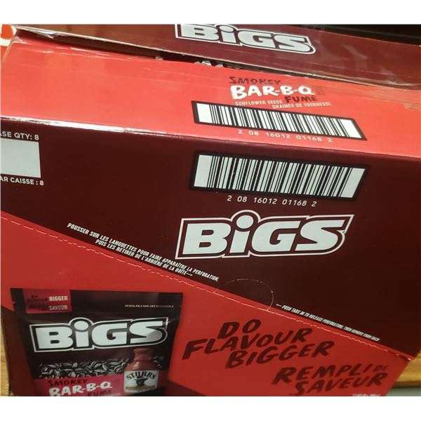 8 x 140 gr Bigs Smokey Bar-B-Q  Sunflower seeds bbf 2021/08/12