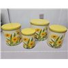 Image 1 : 4 piece vintage canister set, sunflower motif