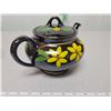 Image 2 : Brown tea pot flowered motif