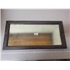 Image 1 : Bevelled mirror framed brown wood - old