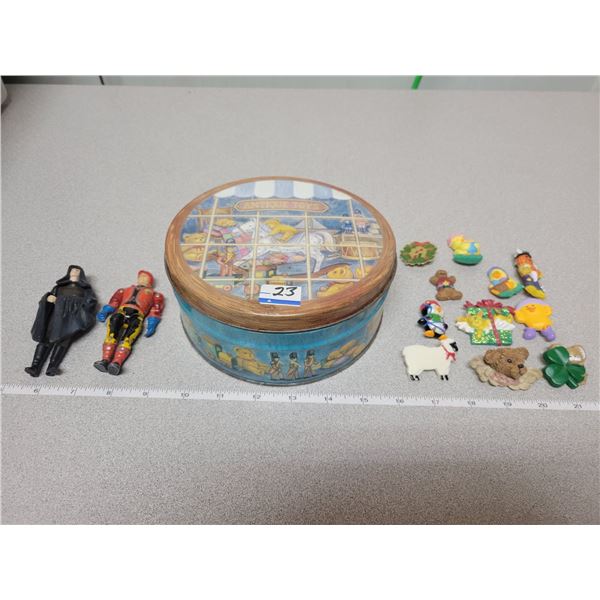 Antique Toy tin with broaches
