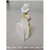 Image 3 : Yellow lady napkin holder & 4 metal claw feet from table or stool