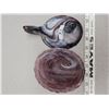 Image 3 : Amesthyst purple slag white swirl hen on nest no chips or cracks