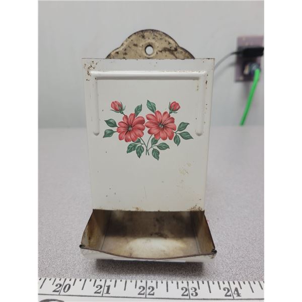 White match box pink flower pattern