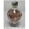 Image 3 : 26 oz glass skull full of pennies