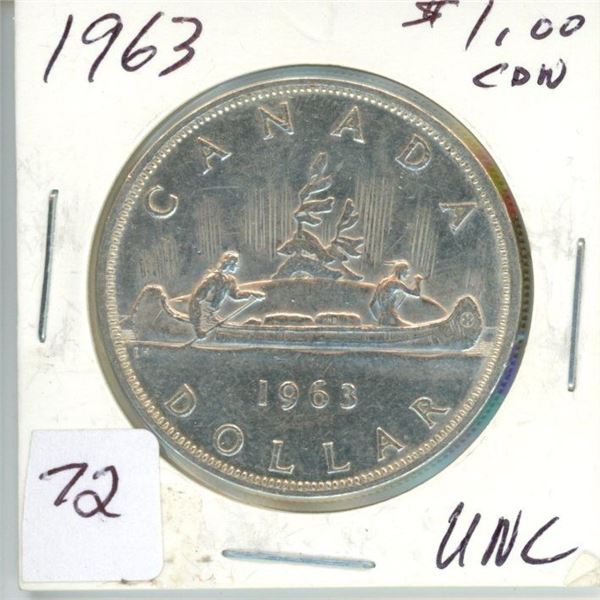 1963 Canada $1.00 One Dollar unc