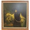 Vintage Framed Rembrandt Print "Aristotle Contemplating The Bust of Homer" 31" X 33"