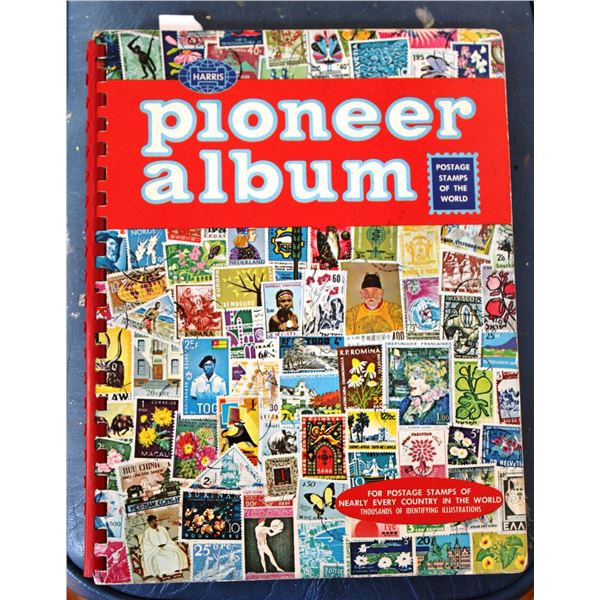 Vintage Harris Pioneer Postage Stamp Album over 250 stamps