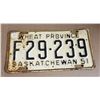 Saskatchewan License Plate 1951