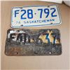 2 Saskatchewan License Plate 1976