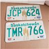 two Saskatchewan License Plate 1982