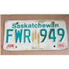 Image 1 : Saskatchewan License Plate 1986