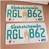 Image 1 : Saskatchewan License Plate 1991 matching pair