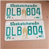 Image 1 : Saskatchewan License Plate 1996 matching pair