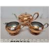 Image 1 : Copper tea pot cream & sugar