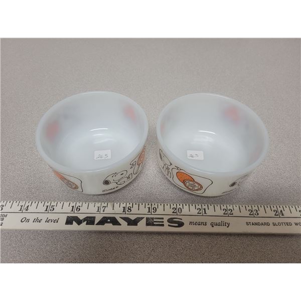 2 Fire Kingbowls with Snoopy 1958